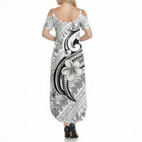 Hawaii Plumeria Lokelani Pikake Lei Summer Maxi Dress Ele'ele Polynesian Tattoo LT9 - Polynesian Pride