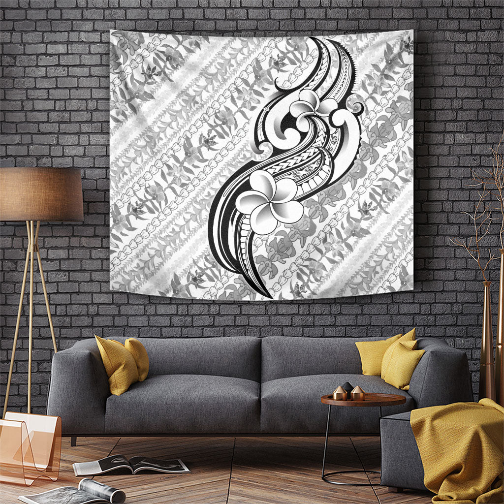 Hawaii Plumeria Lokelani Pikake Lei Tapestry Ele'ele Polynesian Tattoo
