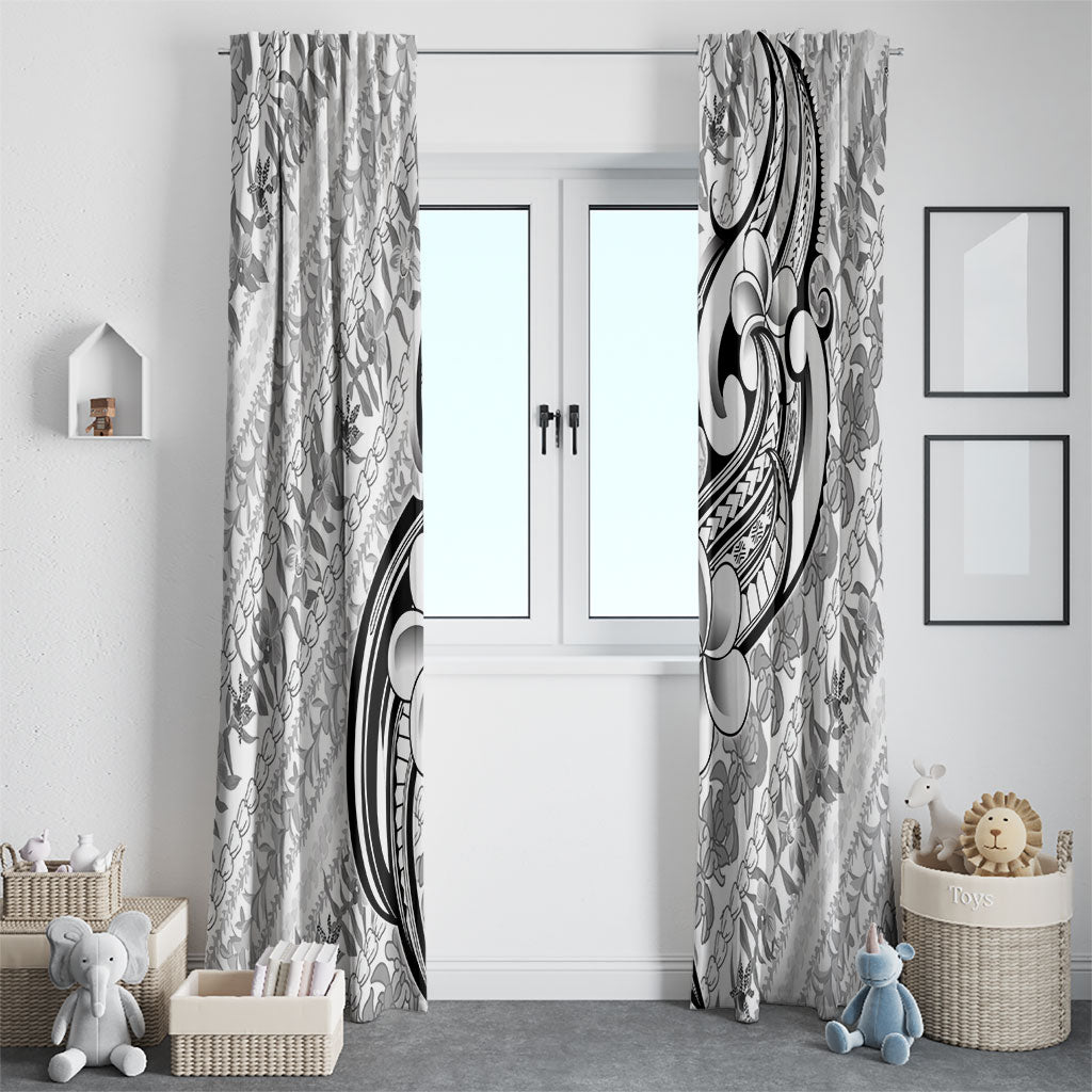 Hawaii Plumeria Lokelani Pikake Lei Window Curtain Ele'ele Polynesian Tattoo