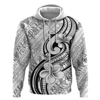 Hawaii Plumeria Lokelani Pikake Lei Zip Hoodie Ele'ele Polynesian Tattoo LT9 Zip Hoodie Black - Polynesian Pride