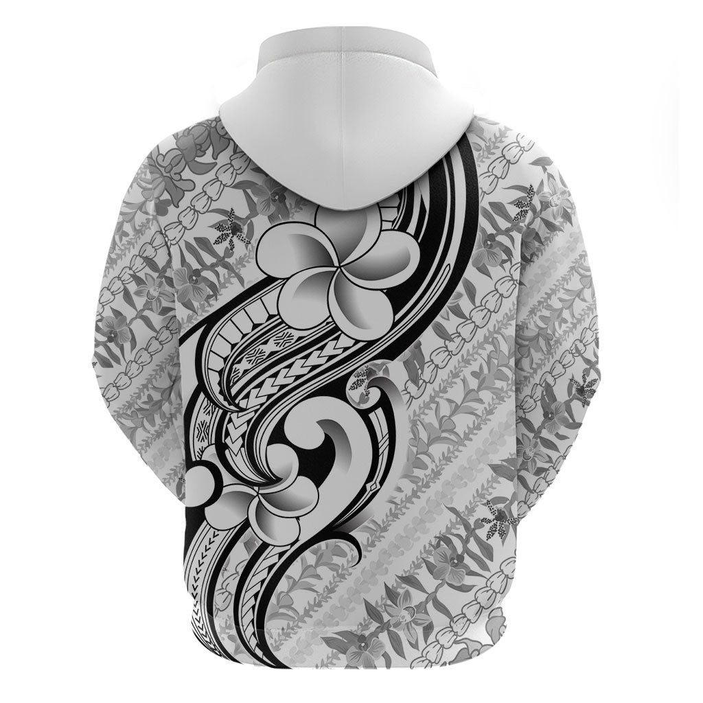 Hawaii Plumeria Lokelani Pikake Lei Zip Hoodie Ele'ele Polynesian Tattoo LT9 - Polynesian Pride