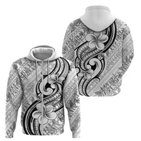 Hawaii Plumeria Lokelani Pikake Lei Zip Hoodie Ele'ele Polynesian Tattoo LT9 - Polynesian Pride