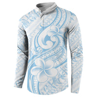 Hawaii Plumeria Lokelani Pikake Lei Button Sweatshirt Uliuli Polynesian Tattoo LT9 - Polynesian Pride