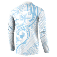 Hawaii Plumeria Lokelani Pikake Lei Button Sweatshirt Uliuli Polynesian Tattoo LT9 - Polynesian Pride