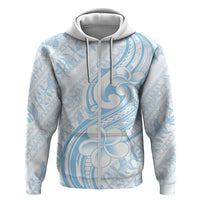 Hawaii Plumeria Lokelani Pikake Lei Hoodie Uliuli Polynesian Tattoo LT9 Zip Hoodie Blue - Polynesian Pride
