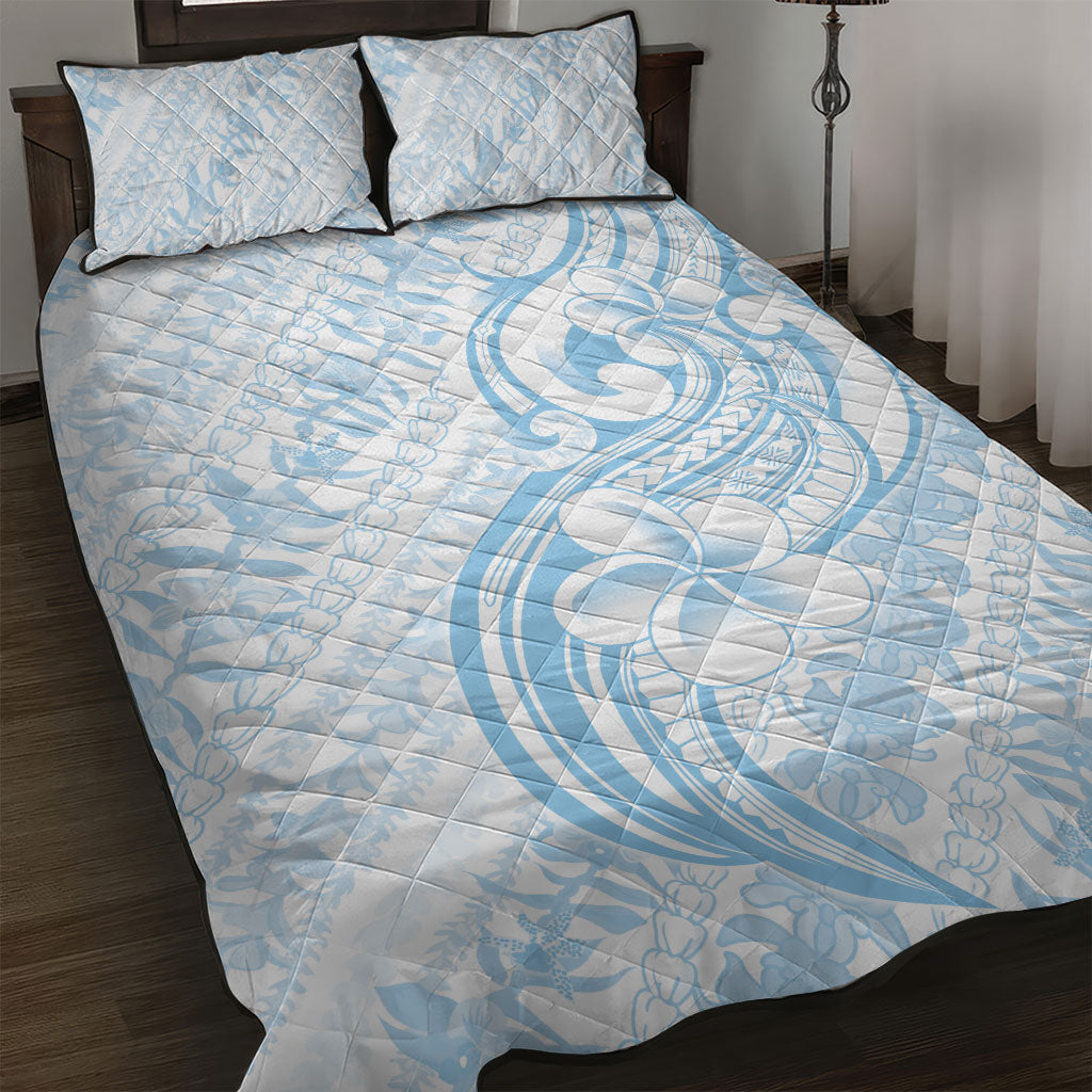 Hawaii Plumeria Lokelani Pikake Lei Quilt Bed Set Uliuli Polynesian Tattoo
