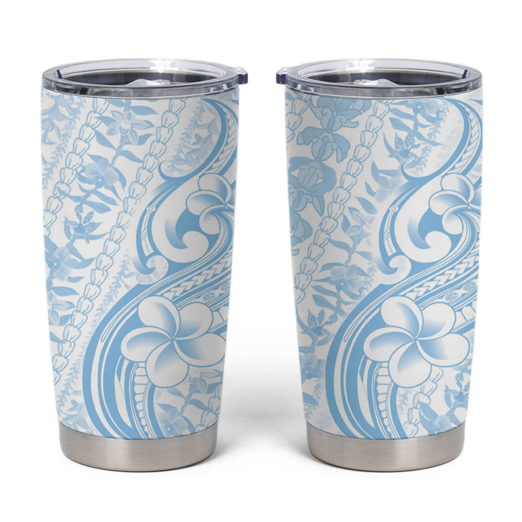 Hawaii Plumeria Lokelani Pikake Lei Tumbler Cup Uliuli Polynesian Tattoo