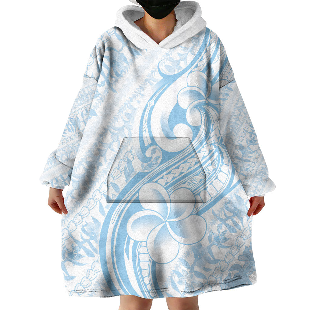 Hawaii Plumeria Lokelani Pikake Lei Wearable Blanket Hoodie Uliuli Polynesian Tattoo LT9 - Polynesian Pride