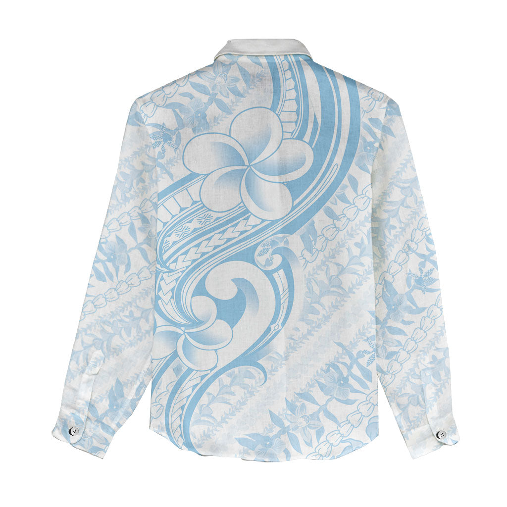 Hawaii Plumeria Lokelani Pikake Lei Women Casual Shirt Uliuli Polynesian Tattoo LT9 - Polynesian Pride