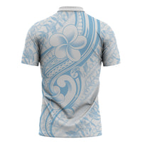 Hawaii Plumeria Lokelani Pikake Lei Zipper Polo Shirt Uliuli Polynesian Tattoo