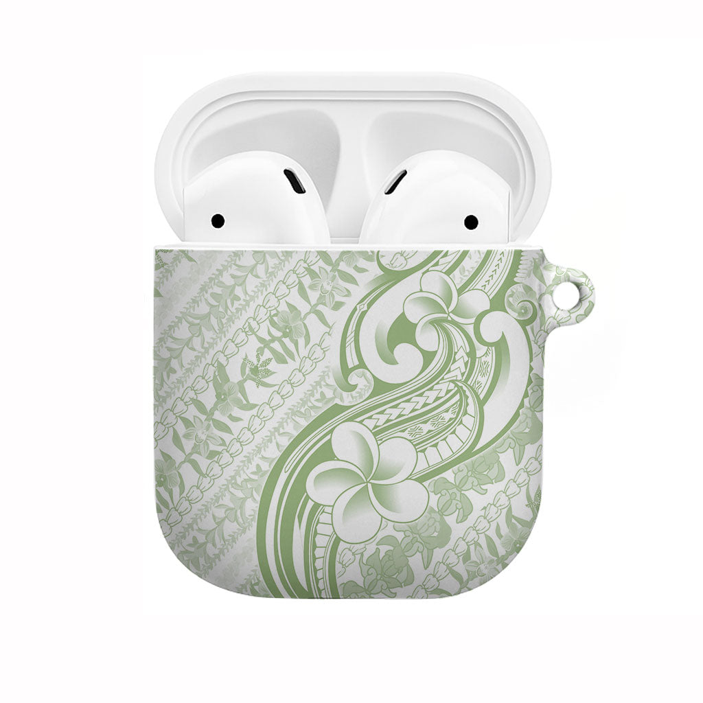 Hawaii Plumeria Lokelani Pikake Lei AirPods Case Oma'oma'o Polynesian Tattoo