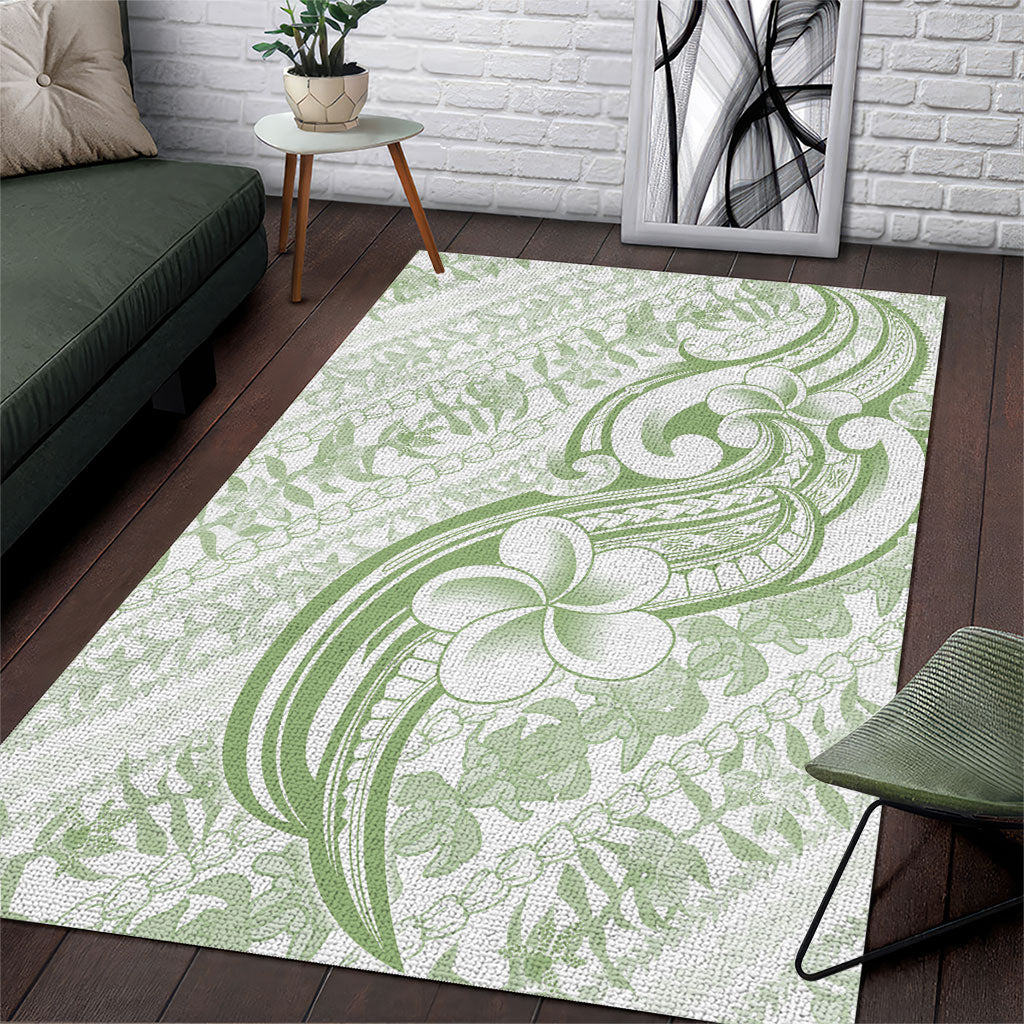 Hawaii Plumeria Lokelani Pikake Lei Area Rug Oma'oma'o Polynesian Tattoo