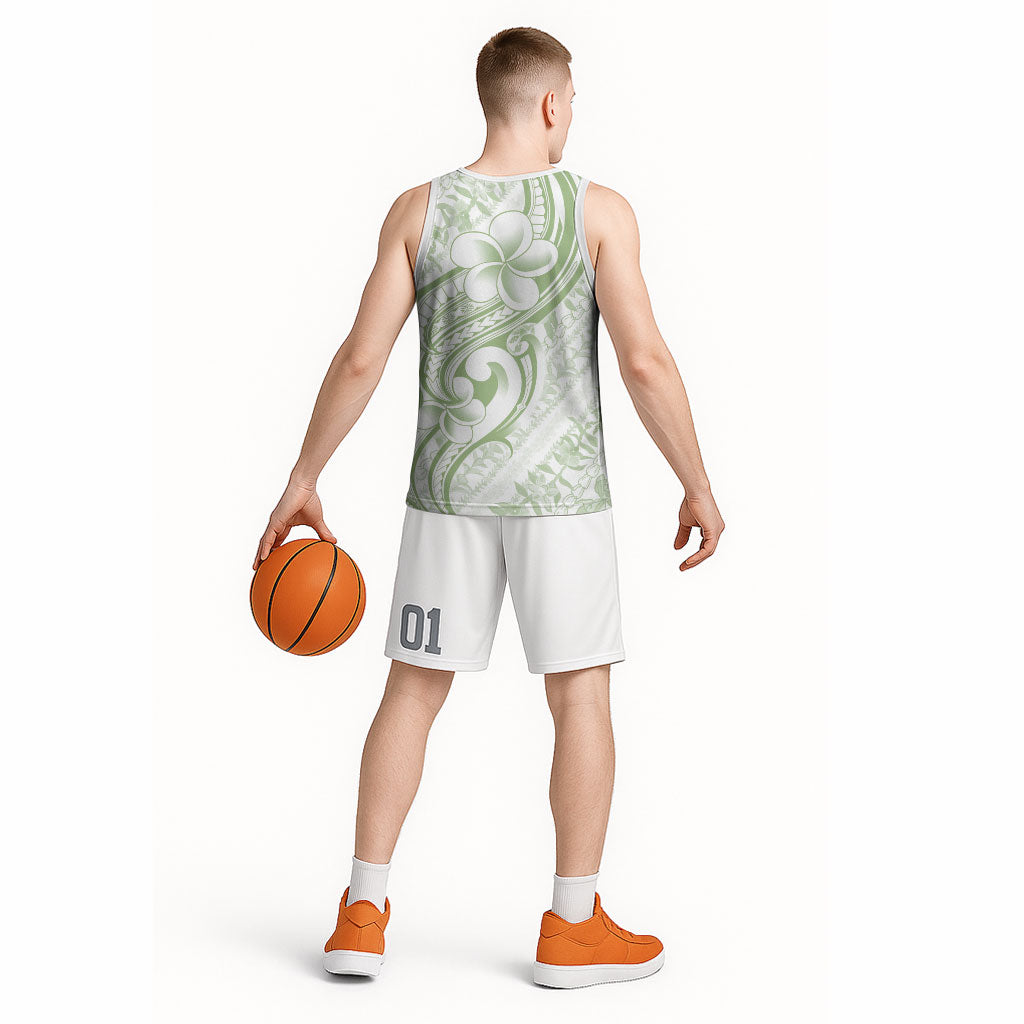 Hawaii Plumeria Lokelani Pikake Lei Basketball Jersey Oma'oma'o Polynesian Tattoo LT9 - Polynesian Pride