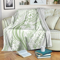Hawaii Plumeria Lokelani Pikake Lei Blanket Oma'oma'o Polynesian Tattoo LT9 Green - Polynesian Pride