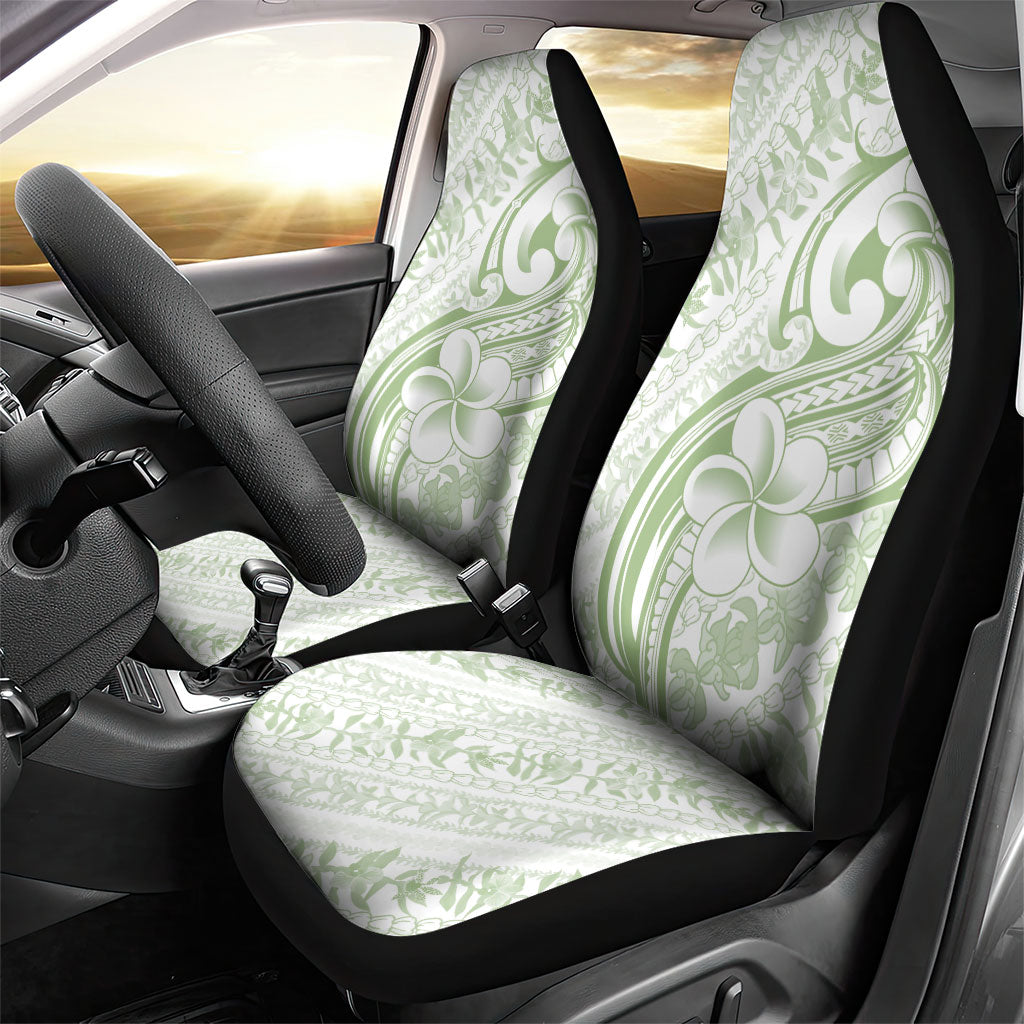 Hawaii Plumeria Lokelani Pikake Lei Car Seat Cover Oma'oma'o Polynesian Tattoo LT9 - Polynesian Pride