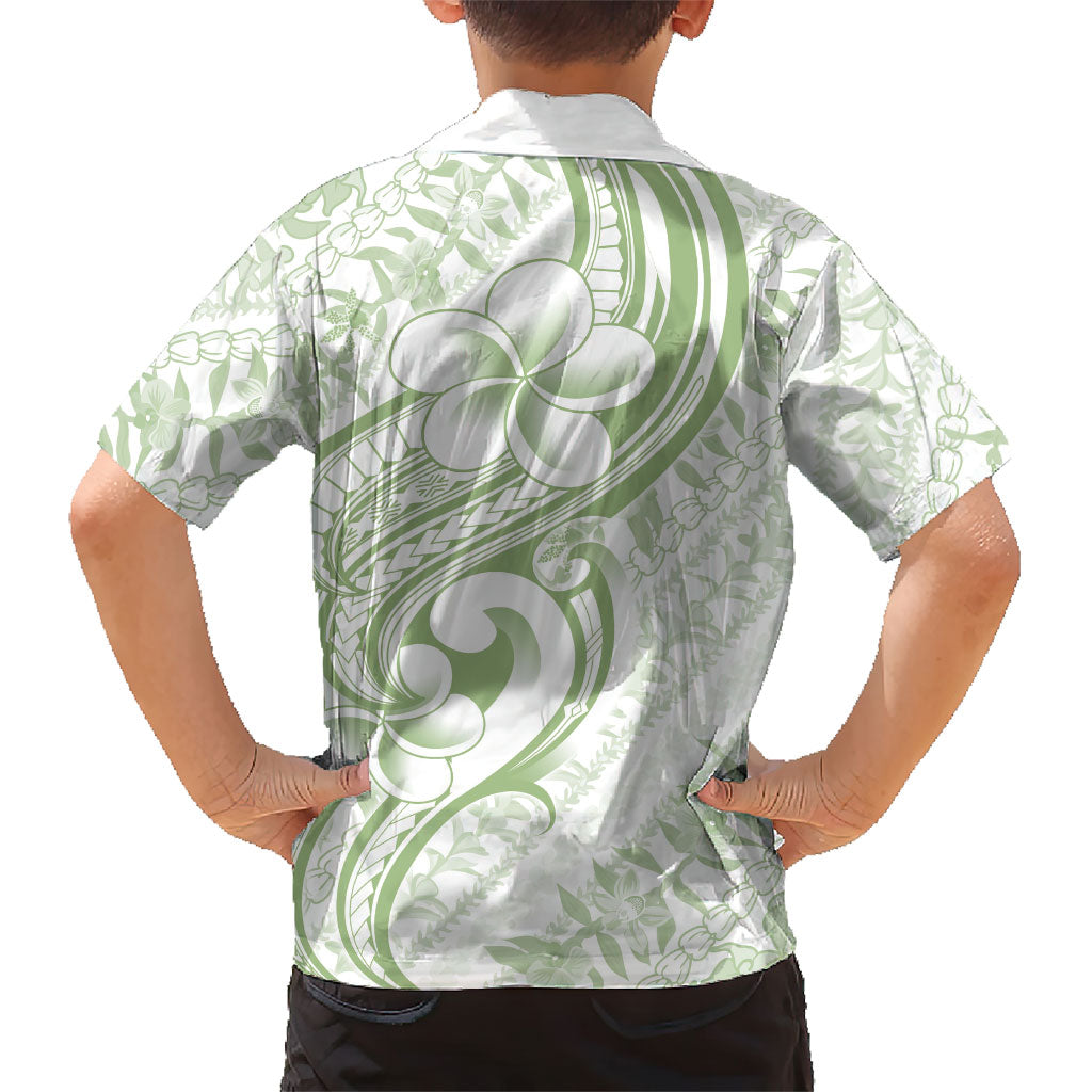 Hawaii Plumeria Lokelani Pikake Lei Family Matching Off Shoulder Short Dress and Hawaiian Shirt Oma'oma'o Polynesian Tattoo LT9 - Polynesian Pride