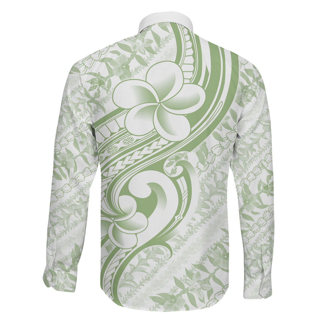 Hawaii Plumeria Lokelani Pikake Lei Family Matching Off Shoulder Short Dress and Hawaiian Shirt Oma'oma'o Polynesian Tattoo LT9 - Polynesian Pride