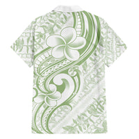 Hawaii Plumeria Lokelani Pikake Lei Family Matching Short Sleeve Bodycon Dress and Hawaiian Shirt Oma'oma'o Polynesian Tattoo LT9 - Polynesian Pride