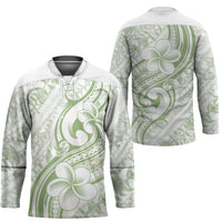 Hawaii Plumeria Lokelani Pikake Lei Hockey Jersey Oma'oma'o Polynesian Tattoo LT9 - Polynesian Pride