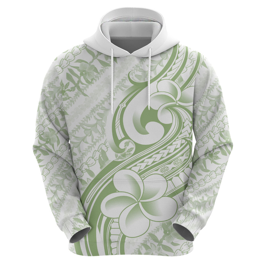 Hawaii Plumeria Lokelani Pikake Lei Hoodie Oma'oma'o Polynesian Tattoo LT9 - Polynesian Pride