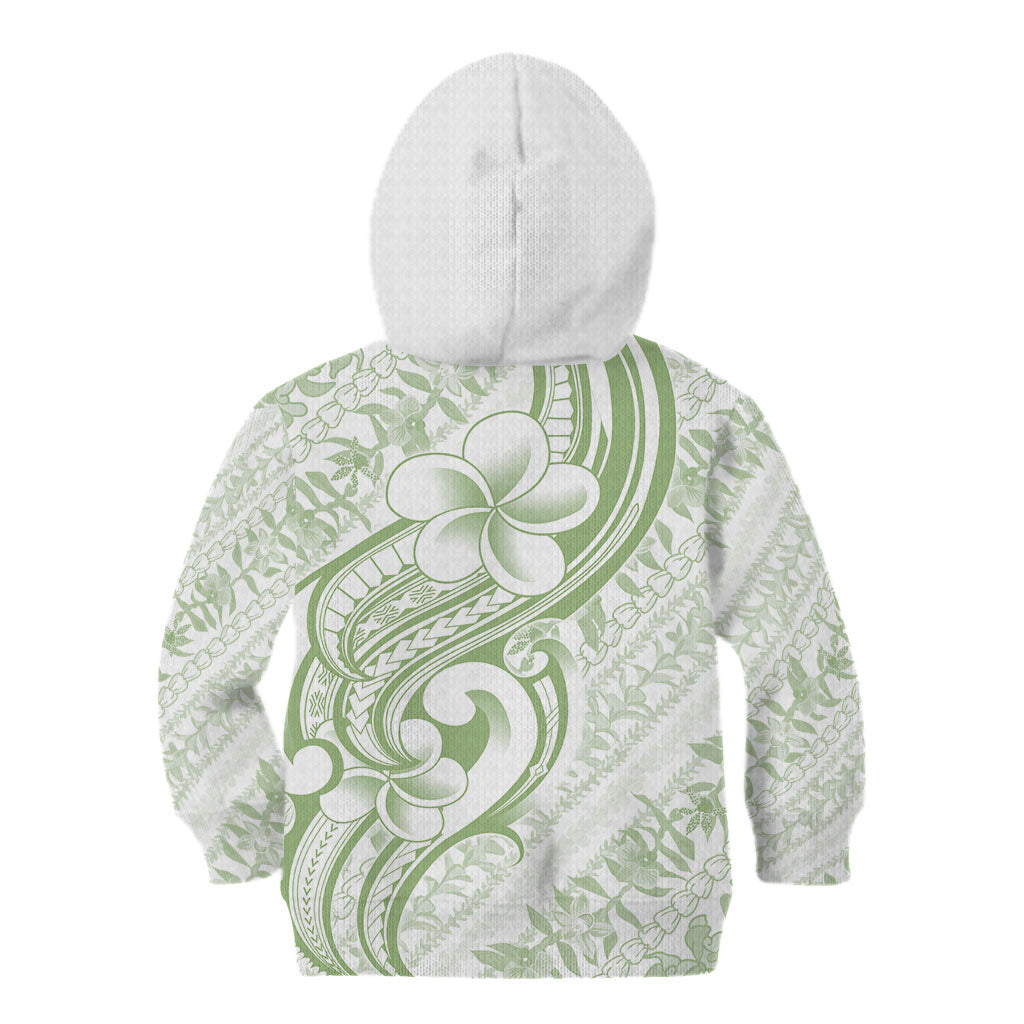 Hawaii Plumeria Lokelani Pikake Lei Kid Hoodie Oma'oma'o Polynesian Tattoo LT9 - Polynesian Pride