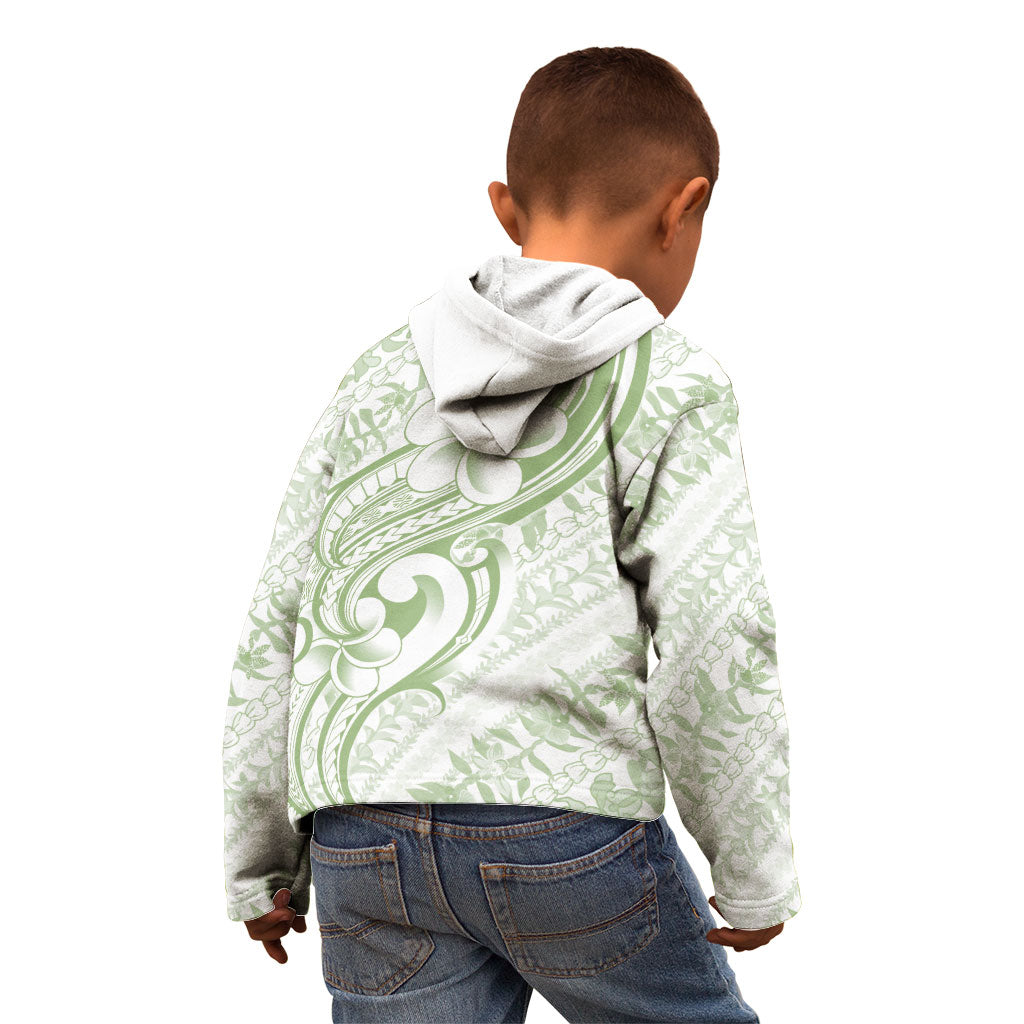 Hawaii Plumeria Lokelani Pikake Lei Kid Hoodie Oma'oma'o Polynesian Tattoo LT9 - Polynesian Pride