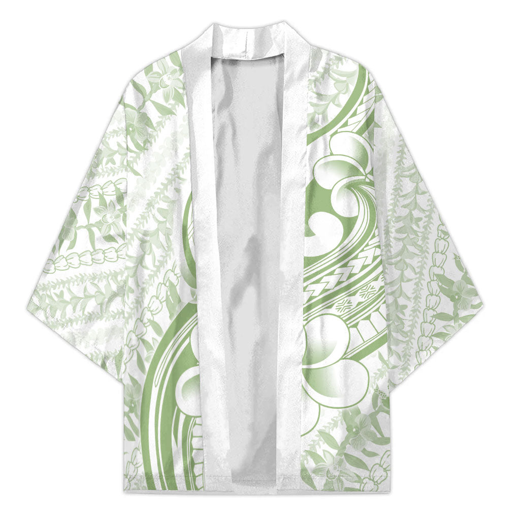 Hawaii Plumeria Lokelani Pikake Lei Kimono Oma'oma'o Polynesian Tattoo LT9 Unisex Green - Polynesian Pride