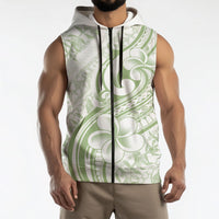 Hawaii Plumeria Lokelani Pikake Lei Sleeveless Zip Hoodie Oma'oma'o Polynesian Tattoo LT9 - Polynesian Pride