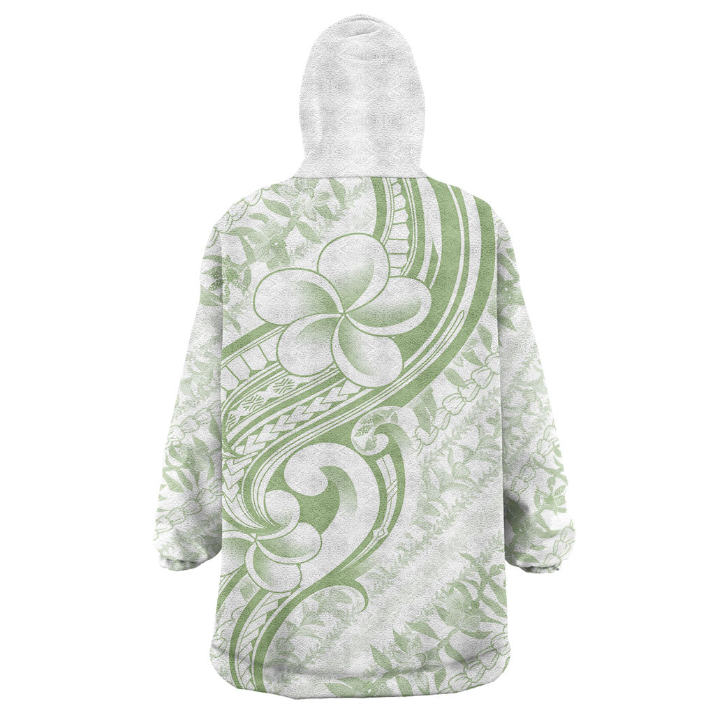 Hawaii Plumeria Lokelani Pikake Lei Wearable Blanket Hoodie Oma'oma'o Polynesian Tattoo LT9 - Polynesian Pride