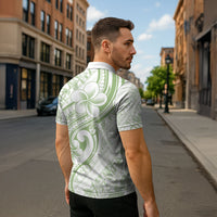 Hawaii Plumeria Lokelani Pikake Lei Zipper Polo Shirt Oma'oma'o Polynesian Tattoo LT9 - Polynesian Pride