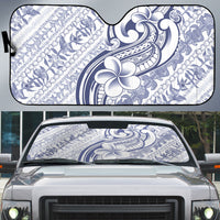 Hawaii Plumeria Lokelani Pikake Lei Auto Sun Shade Navy Blue Polynesian Tattoo LT9 Navy Blue - Polynesian Pride