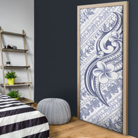 Hawaii Plumeria Lokelani Pikake Lei Door Cover Navy Blue Polynesian Tattoo