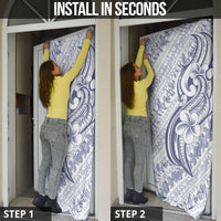 Hawaii Plumeria Lokelani Pikake Lei Door Cover Navy Blue Polynesian Tattoo