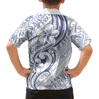 Hawaii Plumeria Lokelani Pikake Lei Family Matching Mermaid Dress and Hawaiian Shirt Navy Blue Polynesian Tattoo LT9 - Polynesian Pride