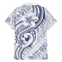Hawaii Plumeria Lokelani Pikake Lei Family Matching Summer Maxi Dress and Hawaiian Shirt Navy Blue Polynesian Tattoo LT9 - Polynesian Pride