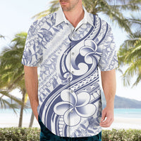 Hawaii Plumeria Lokelani Pikake Lei Hawaiian Shirt Navy Blue Polynesian Tattoo