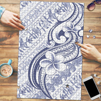 Hawaii Plumeria Lokelani Pikake Lei Puzzle Navy Blue Polynesian Tattoo