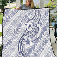 Hawaii Plumeria Lokelani Pikake Lei Quilt Navy Blue Polynesian Tattoo LT9 Navy Blue - Polynesian Pride