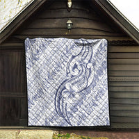 Hawaii Plumeria Lokelani Pikake Lei Quilt Navy Blue Polynesian Tattoo LT9 - Polynesian Pride