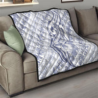 Hawaii Plumeria Lokelani Pikake Lei Quilt Navy Blue Polynesian Tattoo LT9 - Polynesian Pride