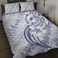 Hawaii Plumeria Lokelani Pikake Lei Quilt Bed Set Navy Blue Polynesian Tattoo LT9 Navy Blue - Polynesian Pride