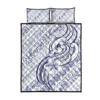 Hawaii Plumeria Lokelani Pikake Lei Quilt Bed Set Navy Blue Polynesian Tattoo LT9 - Polynesian Pride