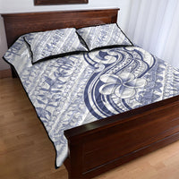 Hawaii Plumeria Lokelani Pikake Lei Quilt Bed Set Navy Blue Polynesian Tattoo LT9 - Polynesian Pride