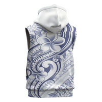 Hawaii Plumeria Lokelani Pikake Lei Sleeveless Hoodie Navy Blue Polynesian Tattoo LT9 - Polynesian Pride