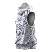 Hawaii Plumeria Lokelani Pikake Lei Sleeveless Hoodie Navy Blue Polynesian Tattoo LT9 - Polynesian Pride