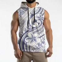 Hawaii Plumeria Lokelani Pikake Lei Sleeveless Hoodie Navy Blue Polynesian Tattoo LT9 - Polynesian Pride