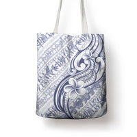 Hawaii Plumeria Lokelani Pikake Lei Tote Bag Navy Blue Polynesian Tattoo