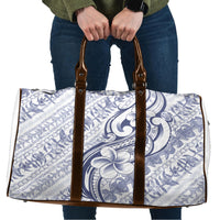 Hawaii Plumeria Lokelani Pikake Lei Travel Bag Navy Blue Polynesian Tattoo