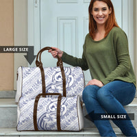 Hawaii Plumeria Lokelani Pikake Lei Travel Bag Navy Blue Polynesian Tattoo