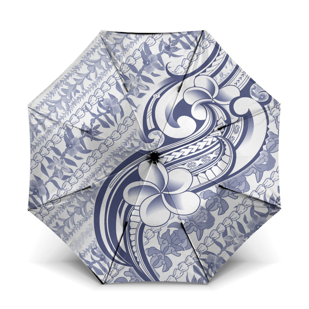 Hawaii Plumeria Lokelani Pikake Lei Umbrella Navy Blue Polynesian Tattoo LT9 One Size Folded 11.42 inch Opened Diameter 37.4 inch Navy Blue - Polynesian Pride